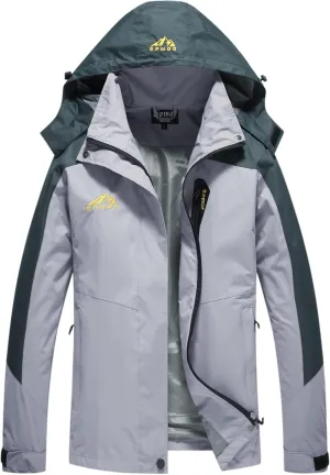 Spmor Women's Waterproof Rain Jacket Windproof Hooded Windbreaker Lightweight Raincoat