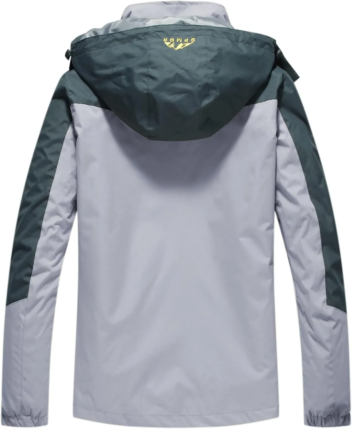Spmor Women's Waterproof Rain Jacket Windproof Hooded Windbreaker Lightweight Raincoat