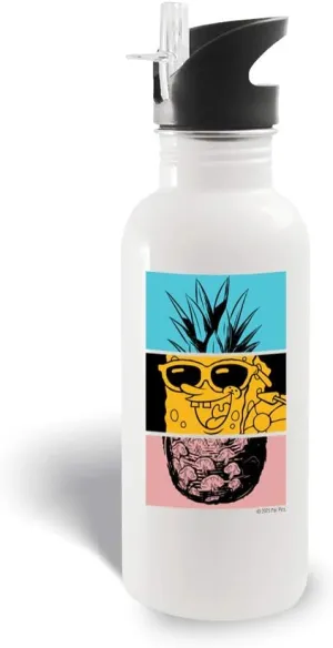 SpongeBob SquarePants Sponge on the Run Feelin’ Fineapple 20 oz Screw Top Water Bottle with Straw