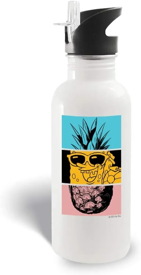 SpongeBob SquarePants Sponge on the Run Feelin’ Fineapple 20 oz Screw Top Water Bottle with Straw