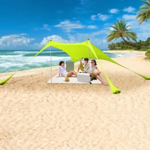 Sports & Outdoor/Outdoor Recreation/Tent 2m*1.6m Beach Elastic Awning - Green