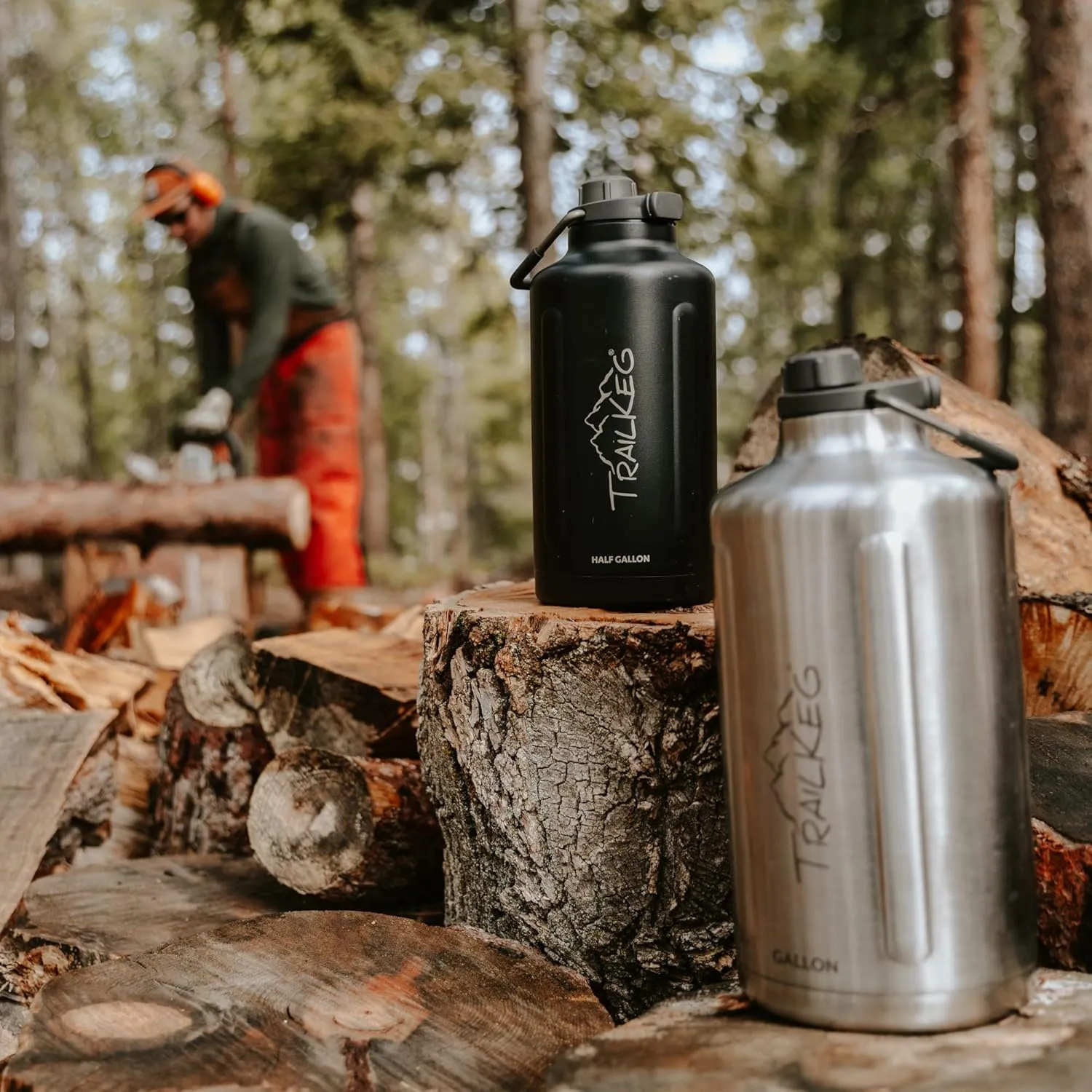 Sports Water Bottle, 64 oz, 1/2 Gallon, Vacuum Insulated Stainless Steel, Double Walled, Hot for 12 Hours, Cold for 48 Hours, Wide Mouth Metal Jug