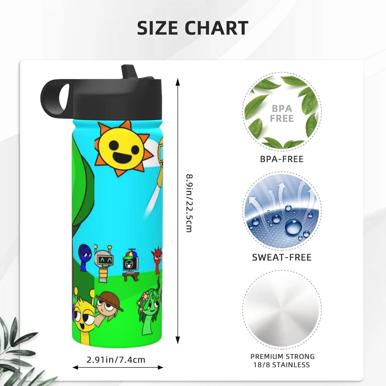 Sprunki Water Cup, 18 Ounce Insulated Water Cup With Straw, Suitable For Daily Use, Outdoor Activities, Etc
