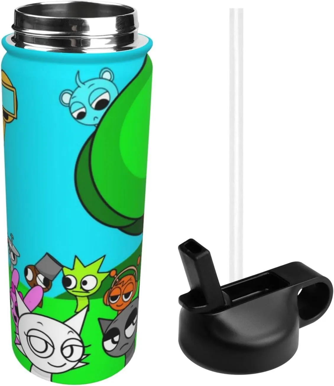 Sprunki Water Cup, 18 Ounce Insulated Water Cup With Straw, Suitable For Daily Use, Outdoor Activities, Etc