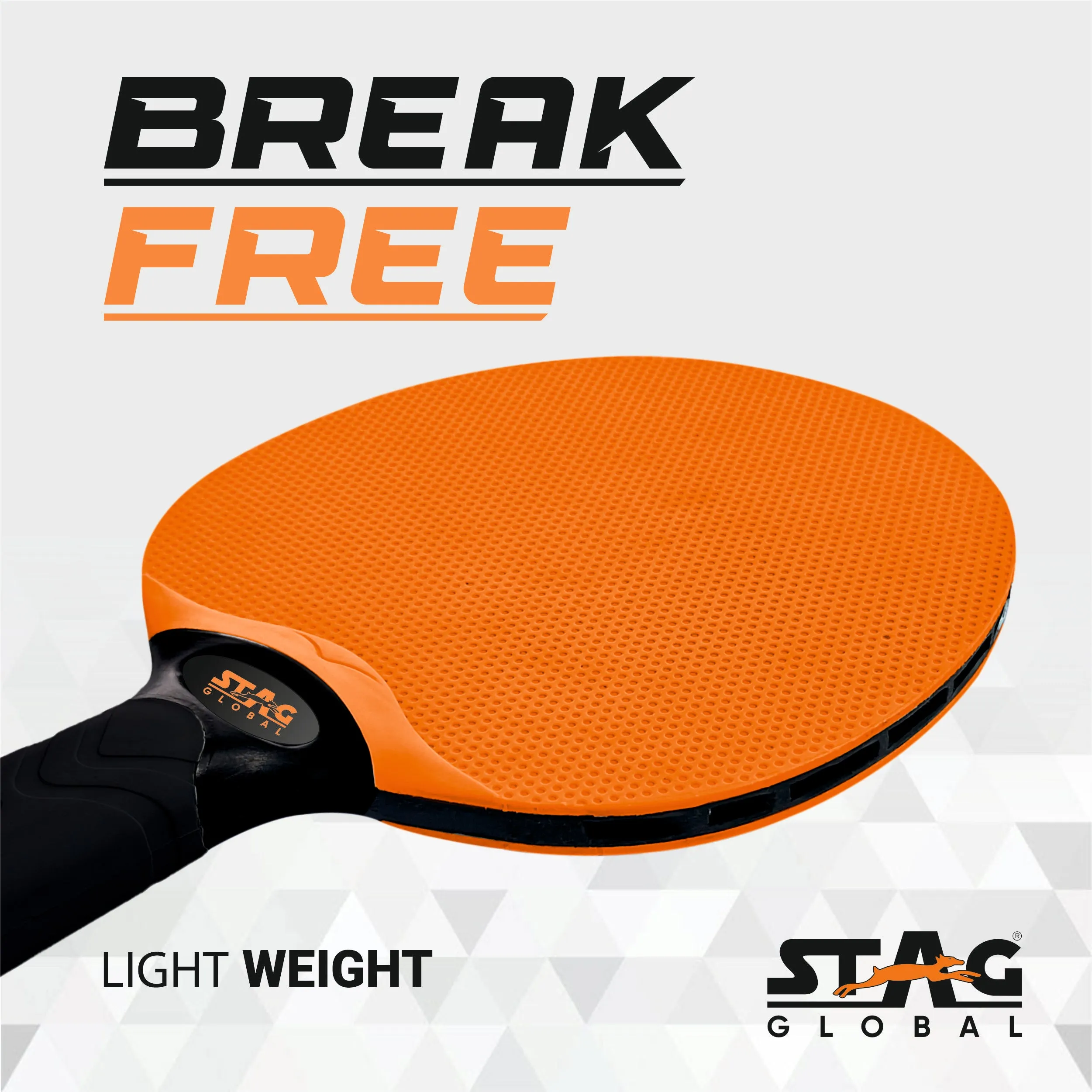 Stag Global Dura Blade Table Tennis Racket (Orange/Black) (Green/Black) (2025 Model)