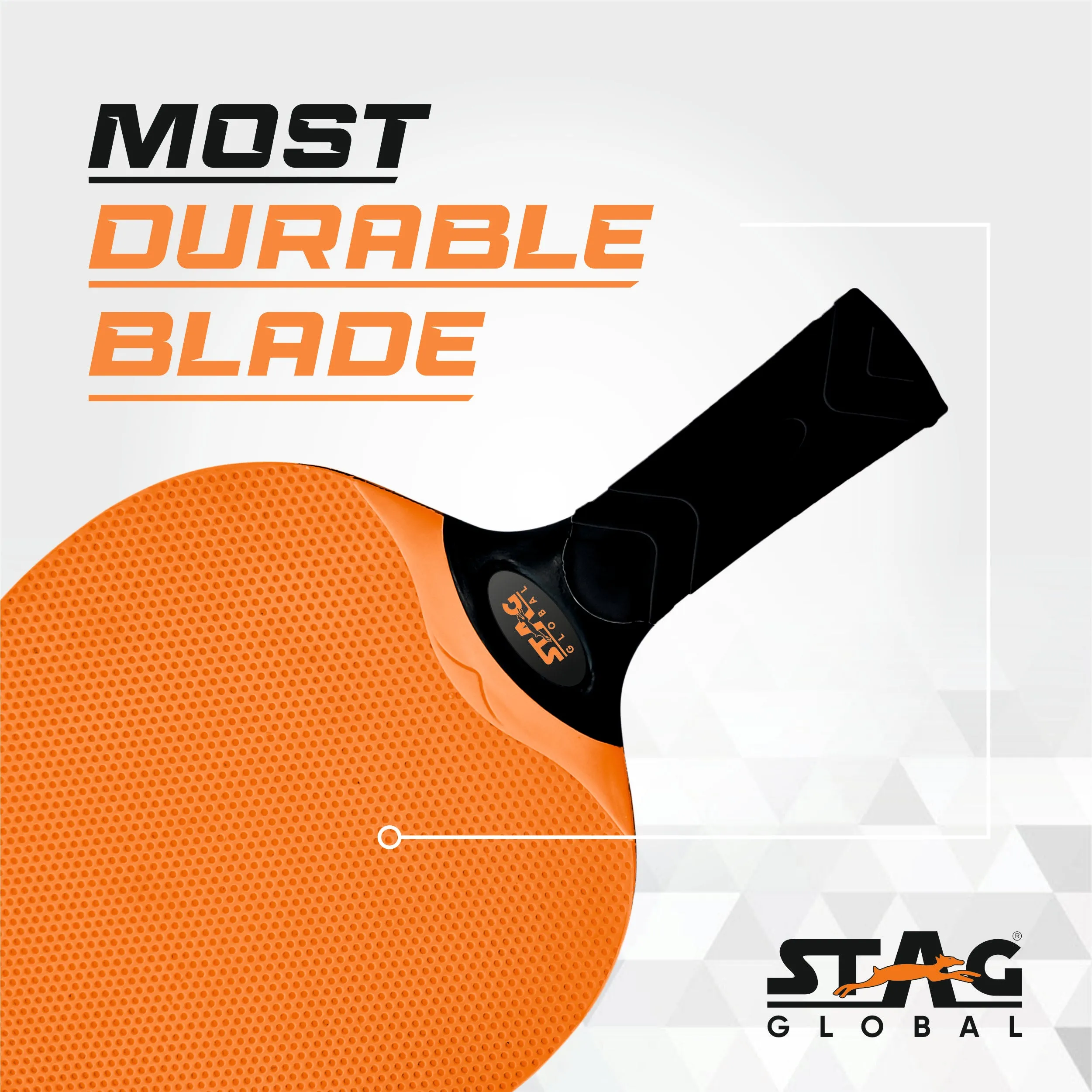 Stag Global Dura Blade Table Tennis Racket (Orange/Black) (Green/Black) (2025 Model)