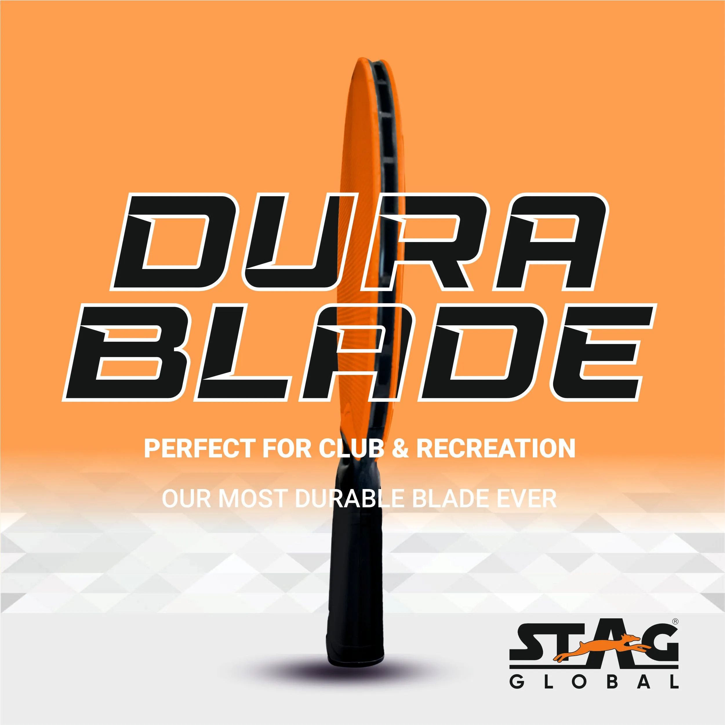 Stag Global Dura Blade Table Tennis Racket (Orange/Black) (Green/Black) (2025 Model)