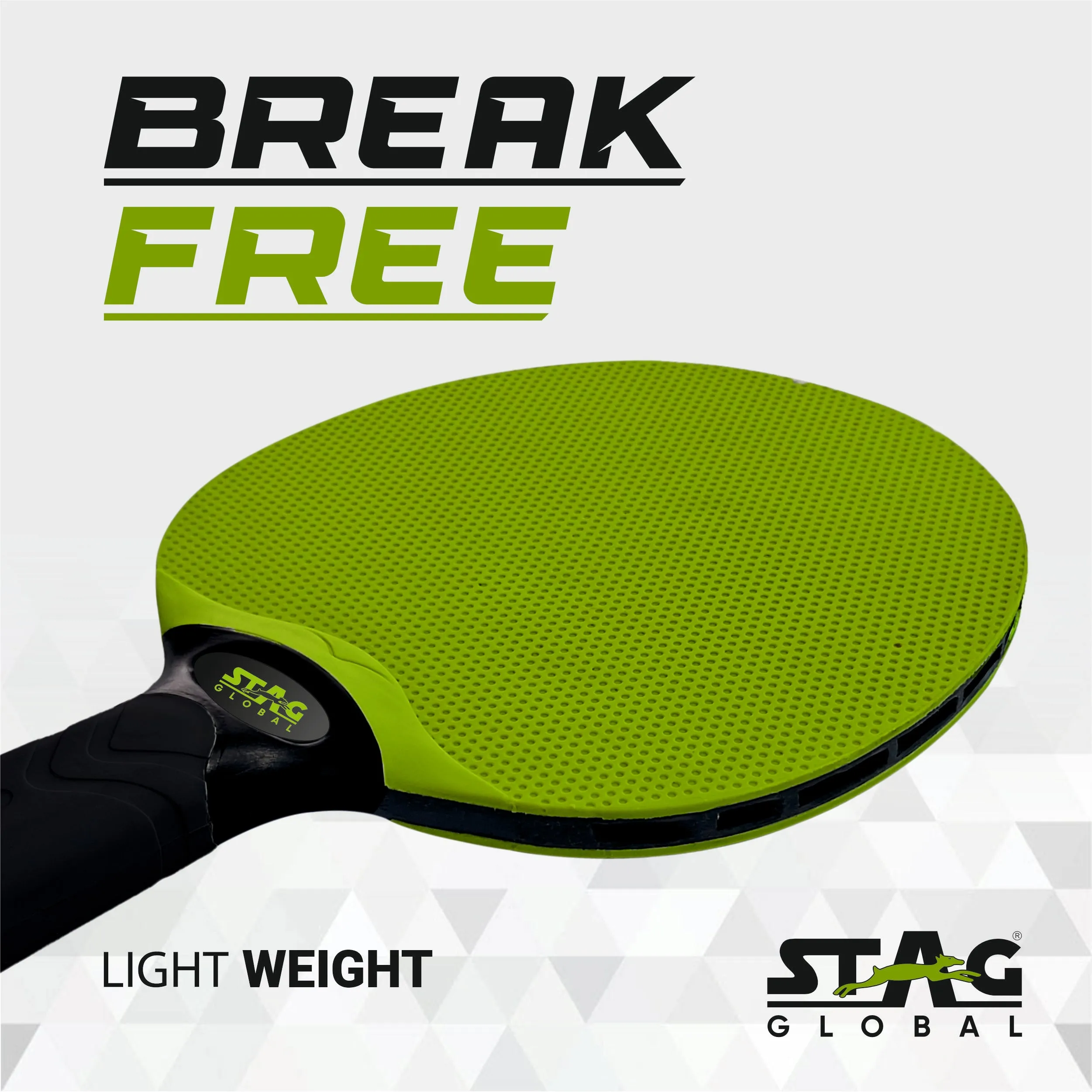 Stag Global Dura Blade Table Tennis Racket (Orange/Black) (Green/Black) (2025 Model)
