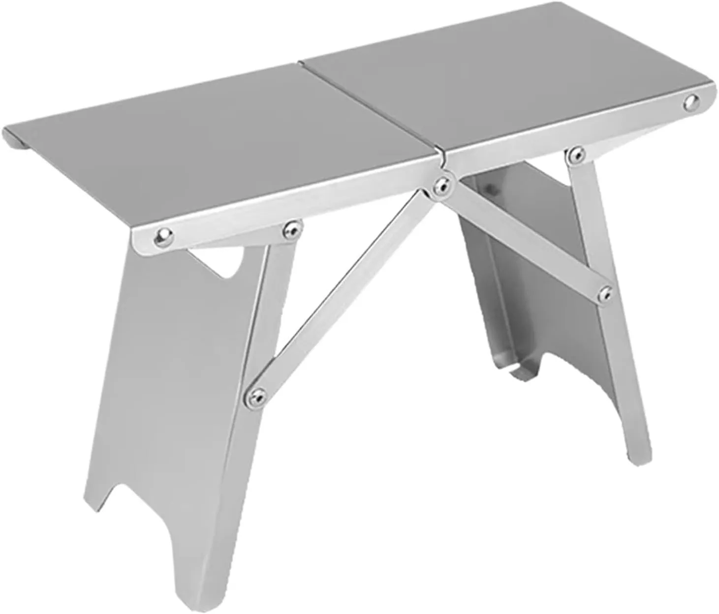 Stainless Steel Compact Camping Table Folding Camp Table for Cooking Beach Hiking Travel Fishing