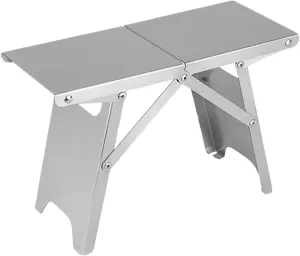 Stainless Steel Compact Camping Table Folding Camp Table for Cooking Beach Hiking Travel Fishing