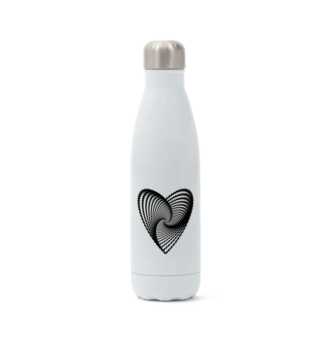 Stainless Steel Vortex Heart Water Bottle