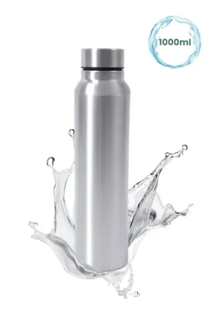 Stainless Steel Water Bottle (1 ltr, Silver)