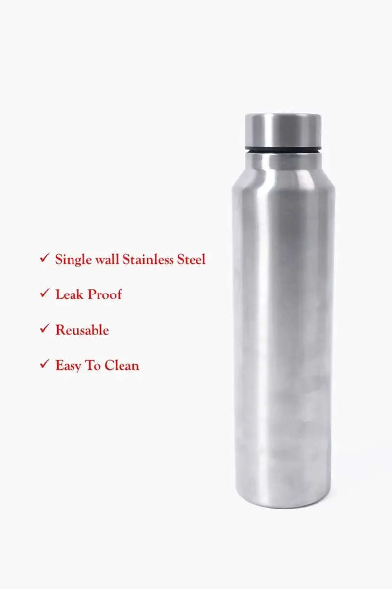 Stainless Steel Water Bottle (1 ltr, Silver)