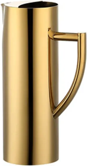 Stainless Steel Water Pitcher 60oz Flat Mouth Water Jug with Ice Guard Polished Water Carafe Gold