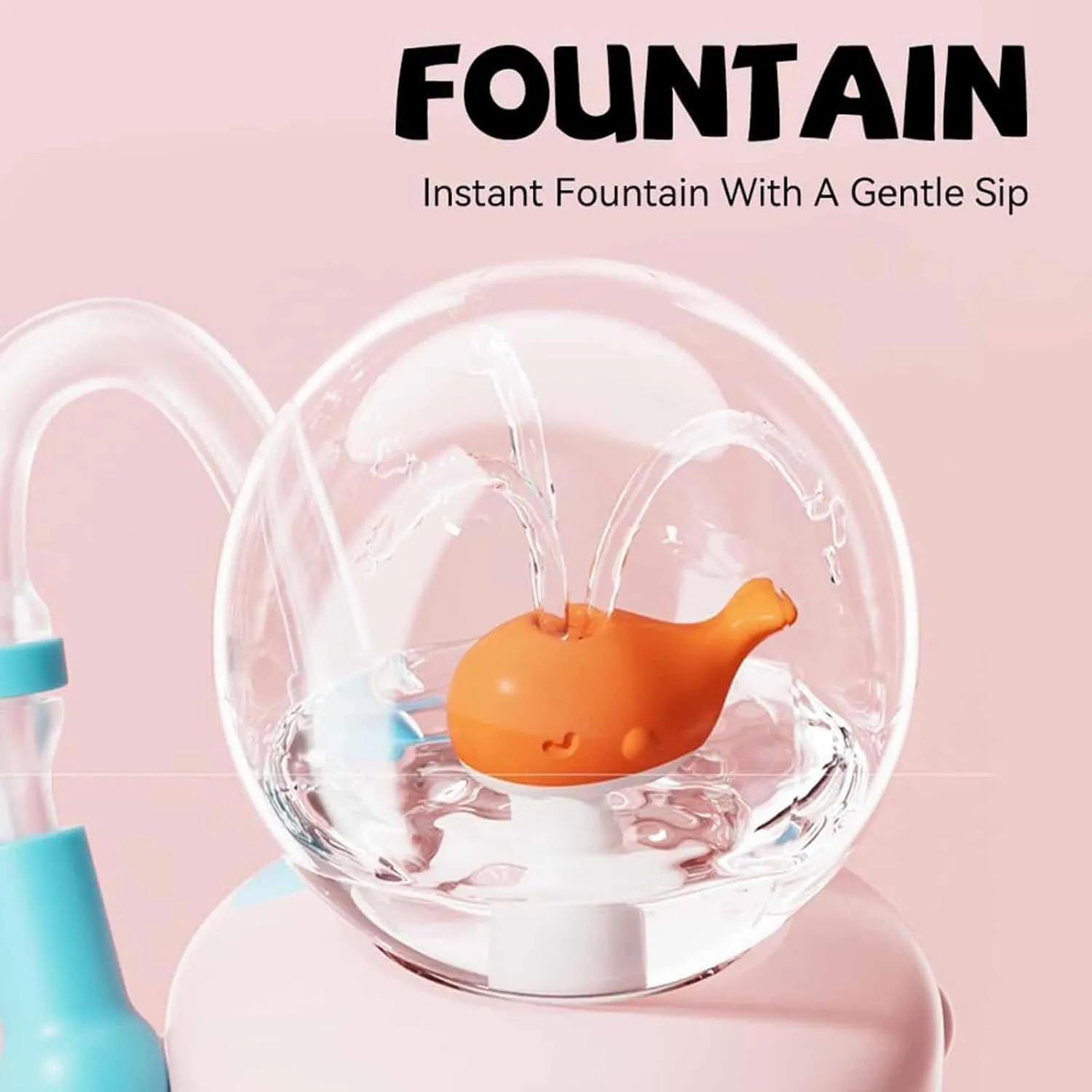 Stainless Steel Whale Fountain Tumbler with Handle, Drinking Cup with Whale Squirt, 24oz Whale Water Bottle Two Silicone Soft Tip, Leak-Proof Whale Fountain Tumbler for Kids Teens Adults (B-Green)
