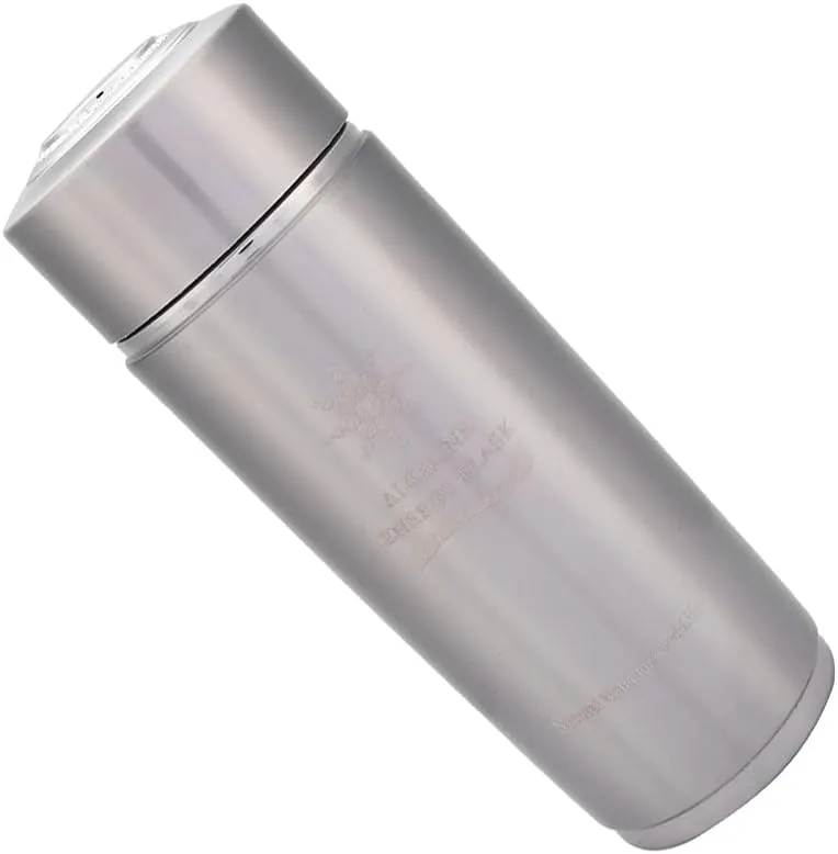 Stainless Water Bottle with, Regulates Endocrine and Boosts Metabolism, Creates smoothness Sweet Water, 400ml Capacity, PH 7.2 9.5 (Silver)