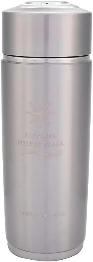 Stainless Water Bottle with, Regulates Endocrine and Boosts Metabolism, Creates smoothness Sweet Water, 400ml Capacity, PH 7.2 9.5 (Silver)