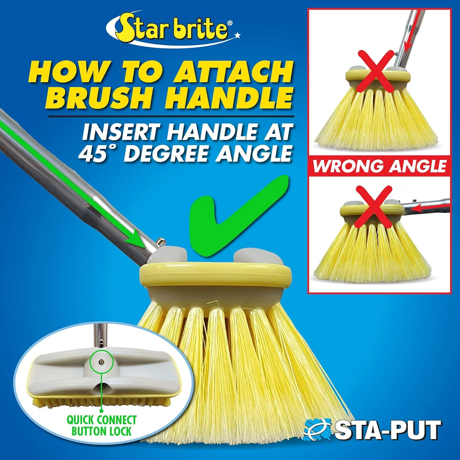 STAR BRITE Extend-A-Brush Handles - Fixed & Telescoping Floating Handles - Quick Connect for Boat, RV, Pool, Auto, Home Cleaning - Durable, Versatile Extension Handles for Multiple Accessories