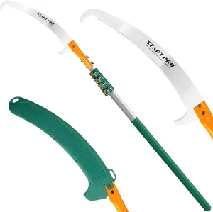 StartPro 18ft Tree Pruning Saw, Telescopic Manual Lightweight Extendable Pole Saw with Sharp Carbon-Enriched Blade for Efficient Tree Maintenance and High-Reach Branch Cutting.