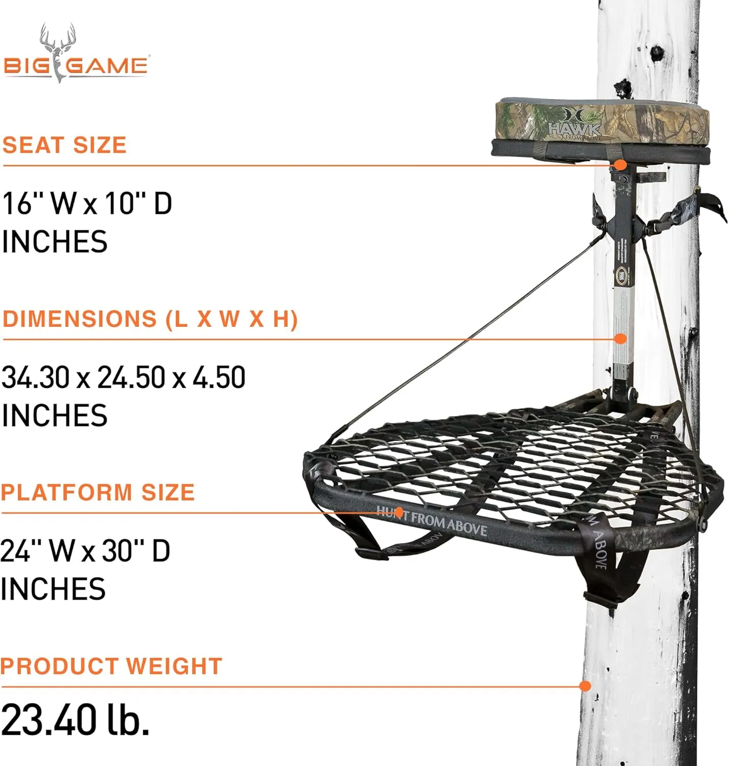 Steel Hang-On Adjustable Hunting Game Deer Tree Stand