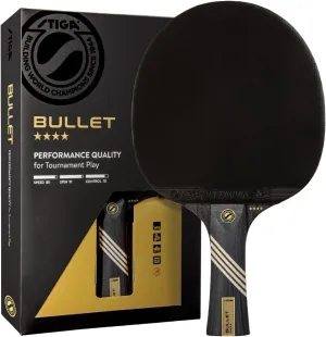 STIGA Bullet Ping Pong Paddle – 5-ply Extra Light Blade – 2mm Premium Sponge – Flared Handle for Masterful Grip – Performance Table Tennis Racket for Competitive Play