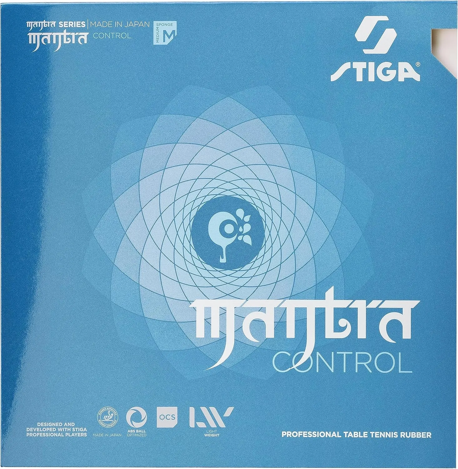 Stiga Mantra Control Table Tennis Rubber | Medium Hard Professional Table Tennis Sheet for Maximum Speed & Control - Made in Japan