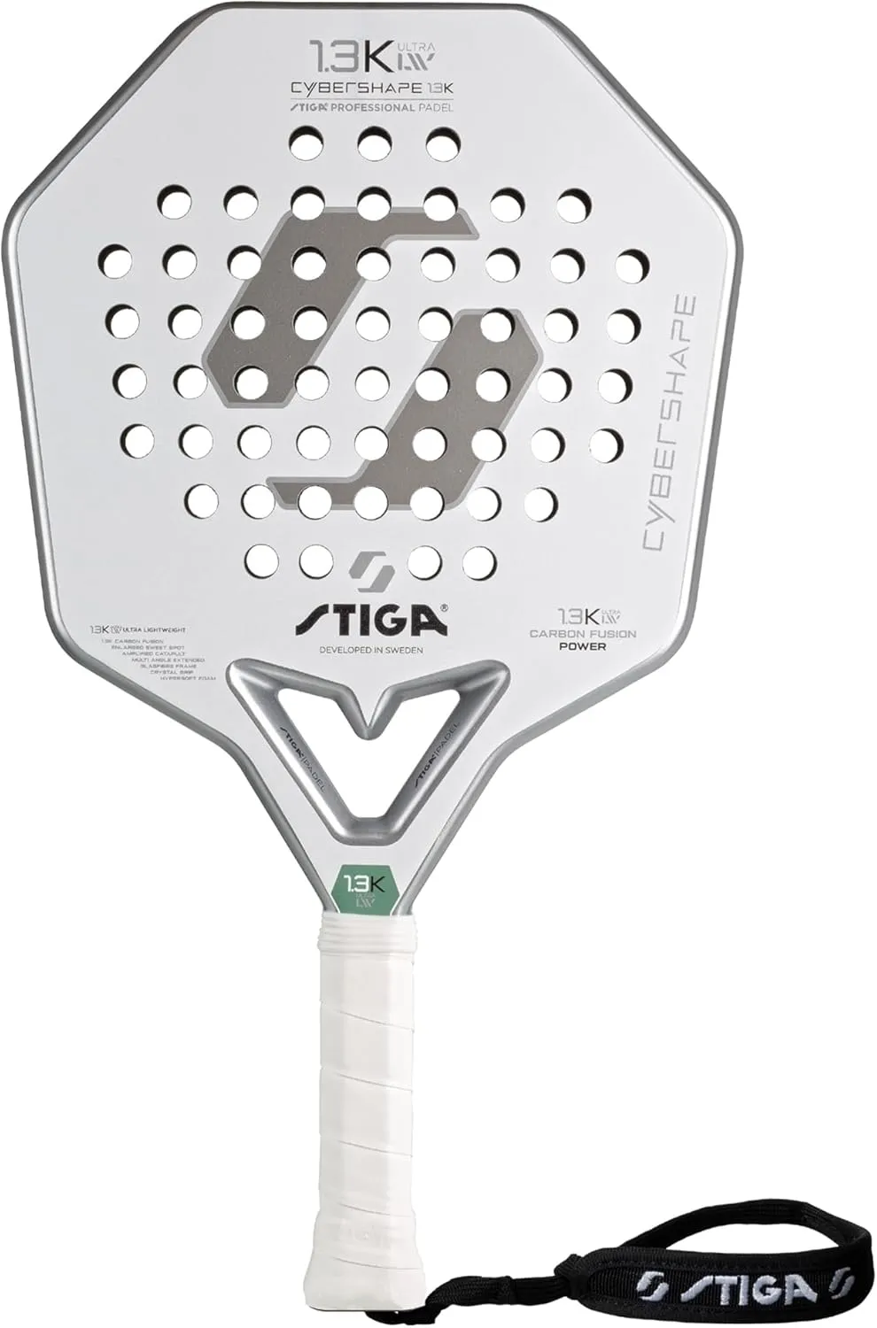 Stiga Padel Racket 1.3K LW Cybershape, Lightweight Racket for Intermediate & Junior Players for Fast-Paced Padel Play, Competition Approved