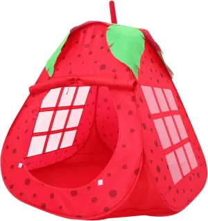 Strawberry Play Tent Portable Foldable Indoor Castle for Fun Game House with Spacious Design for Ages Encourages Creativity and Imagination