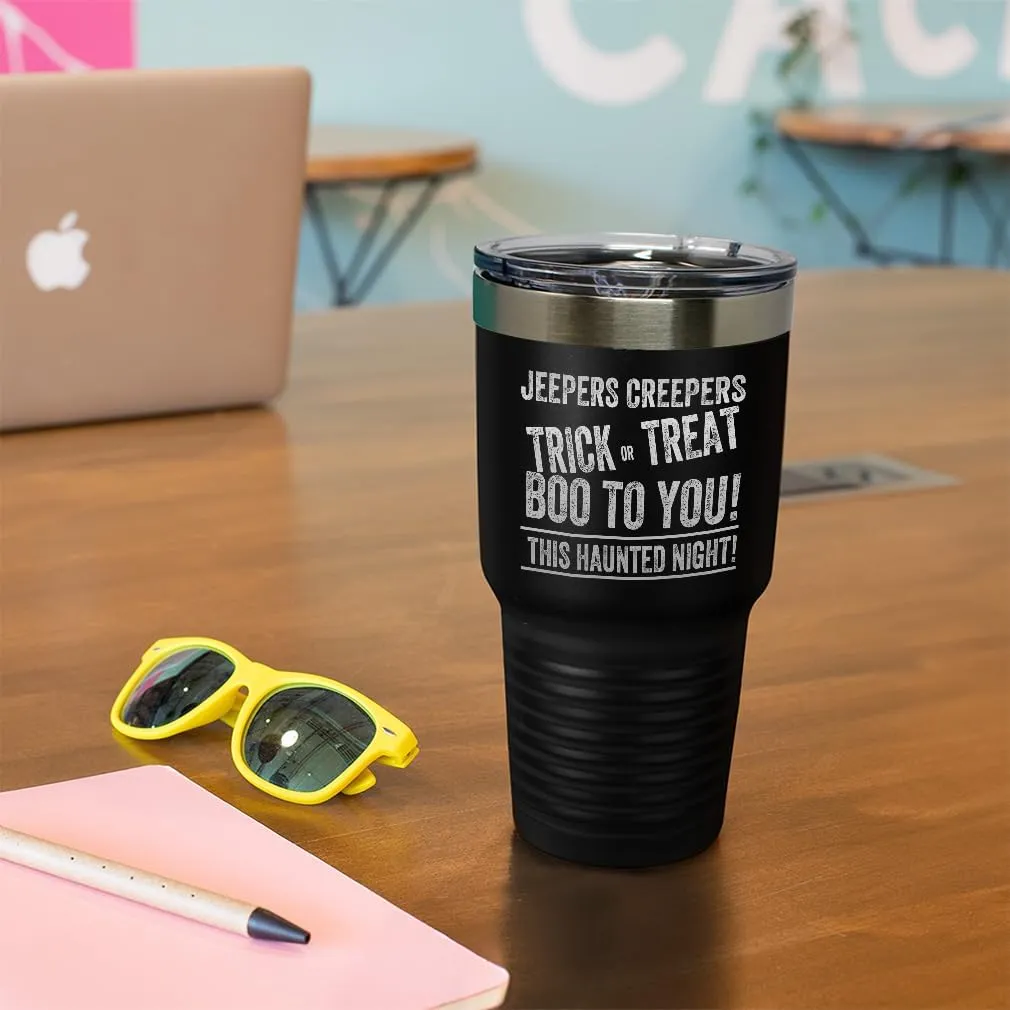 Style In Print Stainless-Steel Engraved Travel Mug Tumbler Jepers Creepers Insulated Thermal Coffee Cup Coral 30 Oz, ETUMB_KHAL045_CO30