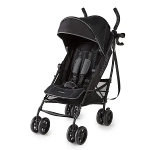 Summer Infant 3Dlite  Convenience Stroller, Lightweight Umbrella Stroller with Oversized Canopy, Extra-Large Storage and Compact Fold, Black