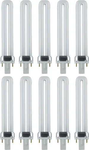 Sunlite PL9/SP41K/10PK 2-Pin Fluorescent 9W 4100K Cool White U Shaped PL CFL Twin Tube Plugin Light Bulbs with G23 Base (10 Pack)