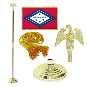 Super Tough Indoor Flagpole Kit with Nylon 4' x 6' Arkansas Flag