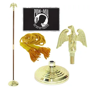 Super Tough Indoor Flagpole Kit with Nylon 4' x 6' POW/MIA Flag