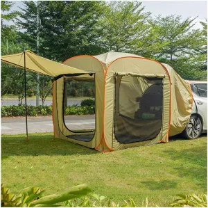 SUV Tent 3-4 Person Family Camping Tent Waterproof Windproof Car Rear Awning Trunk Tents -for Self-Driving Tours and Family Outdoor Activities