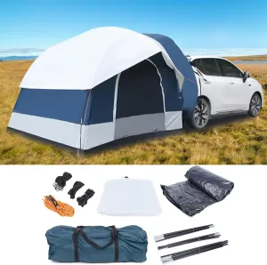 SUV Tent for Camping, Tailgate Tent, Waterproof PU2000mm, 1-4 Person Sleeping Capacity, Camping Outdoor Travel Preferred Car Tents for Automobiles Car Awning, Universal Fit Most SUVs, Vans, Cars