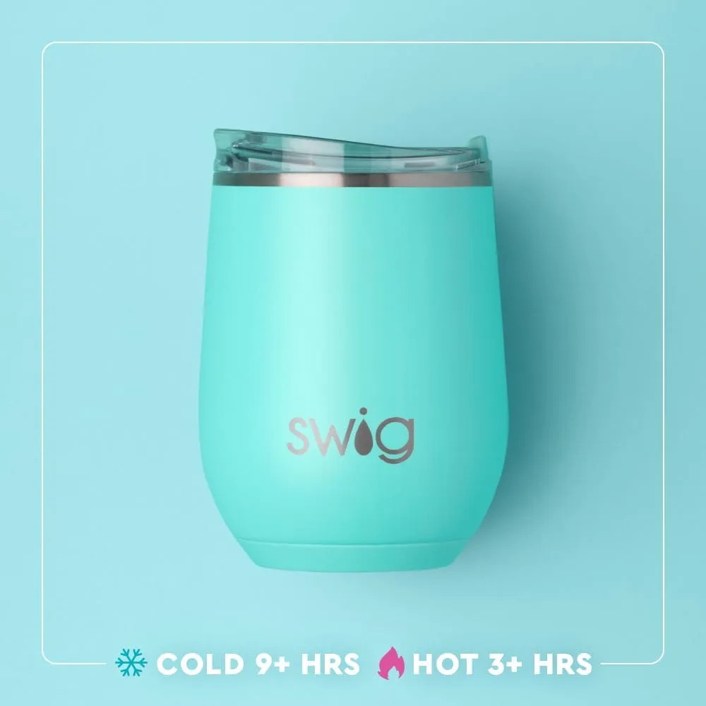 Swig Life 12oz Wine Tumbler with Lid, Stainless Steel, Dishwasher Safe, Portable, Triple Insulated Wine Tumbler (Bride to Be)