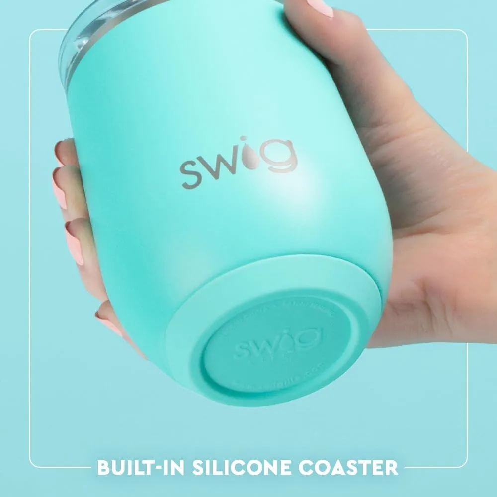 Swig Life 12oz Wine Tumbler with Lid, Stainless Steel, Dishwasher Safe, Portable, Triple Insulated Wine Tumbler (Bride to Be)