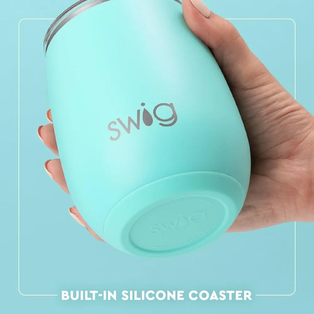 Swig Life 14oz Stemless Wine Cup, Insulated Wine Tumbler with Lid, Stainless Steel Travel Tumbler (Hayride)