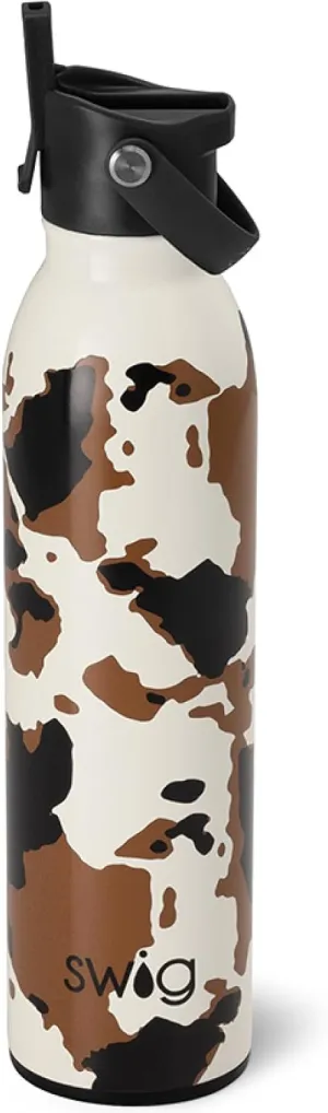 Swig Life 20oz Insulated Water Bottle, Travel Water Bottle with Straw and Lid, Cup Holder Friendly, Stainless Steel (Hayride)