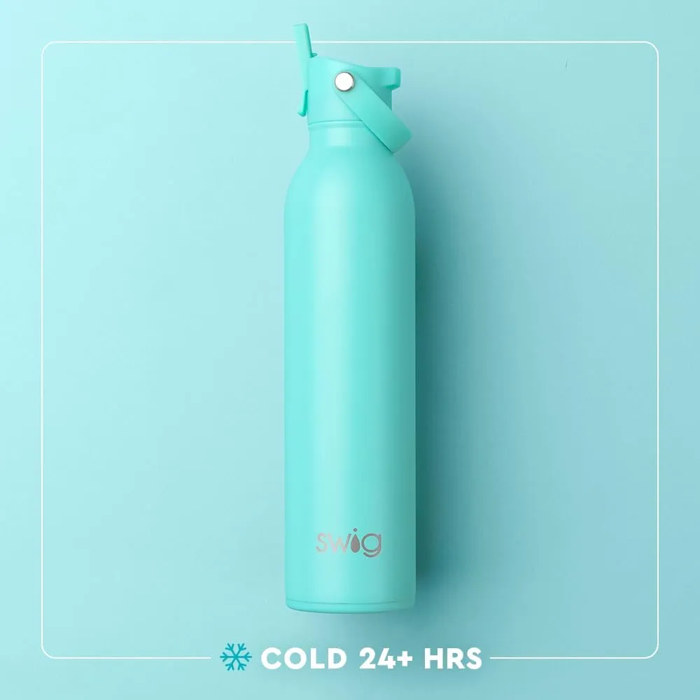Swig Life 26oz Insulated Water Bottle, Travel Water Bottle with Straw and Lid, Cup Holder Friendly, Stainless Steel (Chicks Dig It)