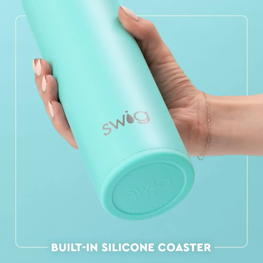 Swig Life 26oz Insulated Water Bottle, Travel Water Bottle with Straw and Lid, Cup Holder Friendly, Stainless Steel (Chicks Dig It)
