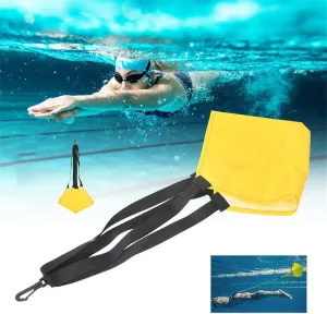 Swim Training Parachute, Swim Resistance Belt with 40cm Drag Parachute and Elastic Rope, Swim Trainer Strength Training Harness Resistance Belt for Children Aldult Strength Training