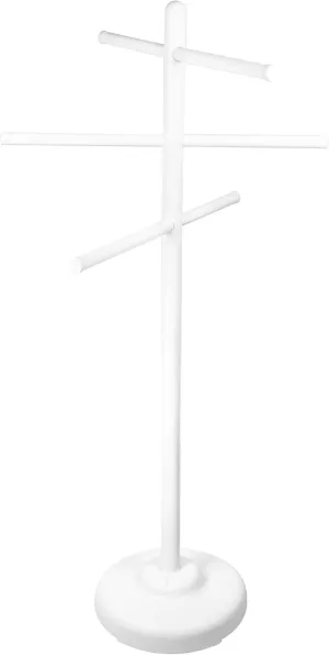 SWIMLINE HYDROTOOLS 89032 Free Standing Poolside Adjustable-Towel Rack With Water Weighted Base Three Arms Tier For Outdoors & Indoors Pool Patio Bathroom Accessory Holder Bar Drying-Stand