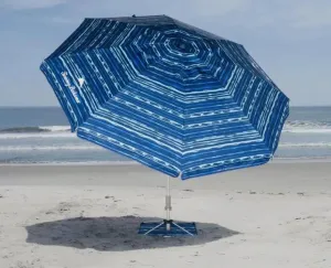 T0MMY BAHAMA 8 ft Beach Umbrella with wind vent and sand anchor