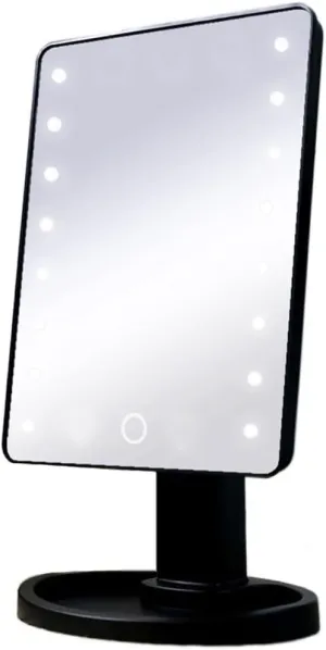 Table Desk Vanity Makeup Mirror LED Simple Desktop Makeup Mirror Rotatable Square Portable Makeup Mirror Girls Beauty Portable Light Mirror Portable Small Cosmetic Mirror (Color : B)