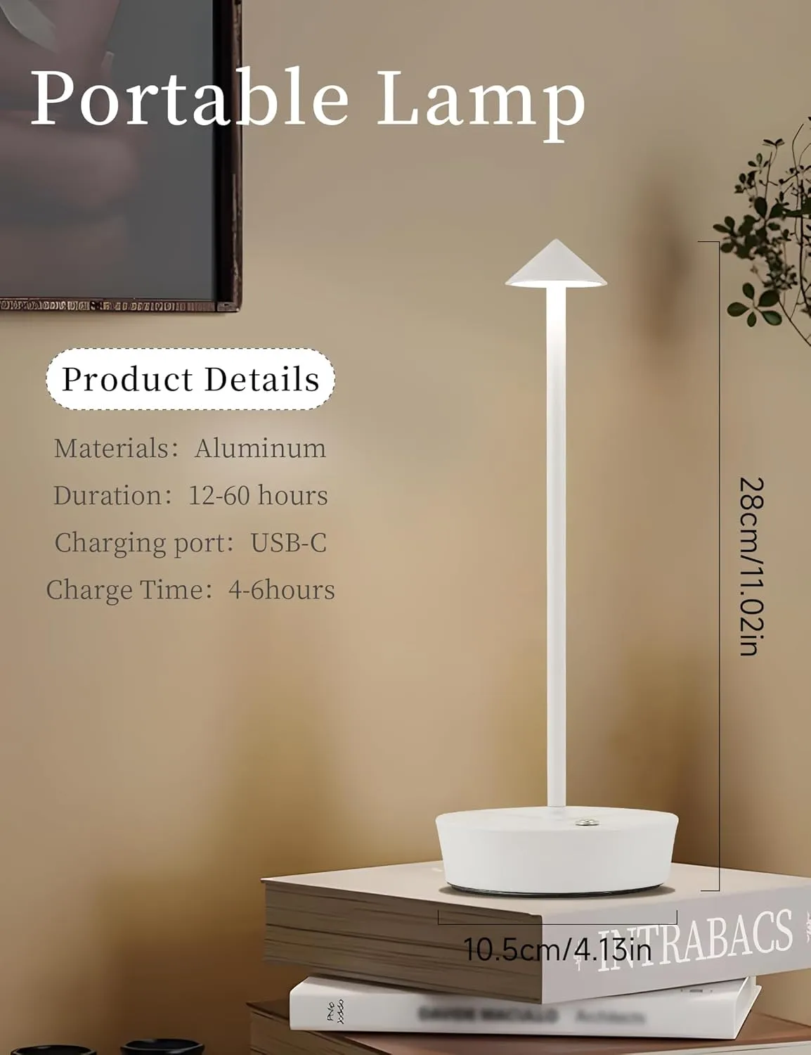 Table Lamps,LED Rechargeable Desk Lamp,Portable Modern USB Battery Operated Lights,Outdoor Waterproof Touch Dimmable,for Patio,Restaurant,Bar,Camping,Dining Home Set of 2 White