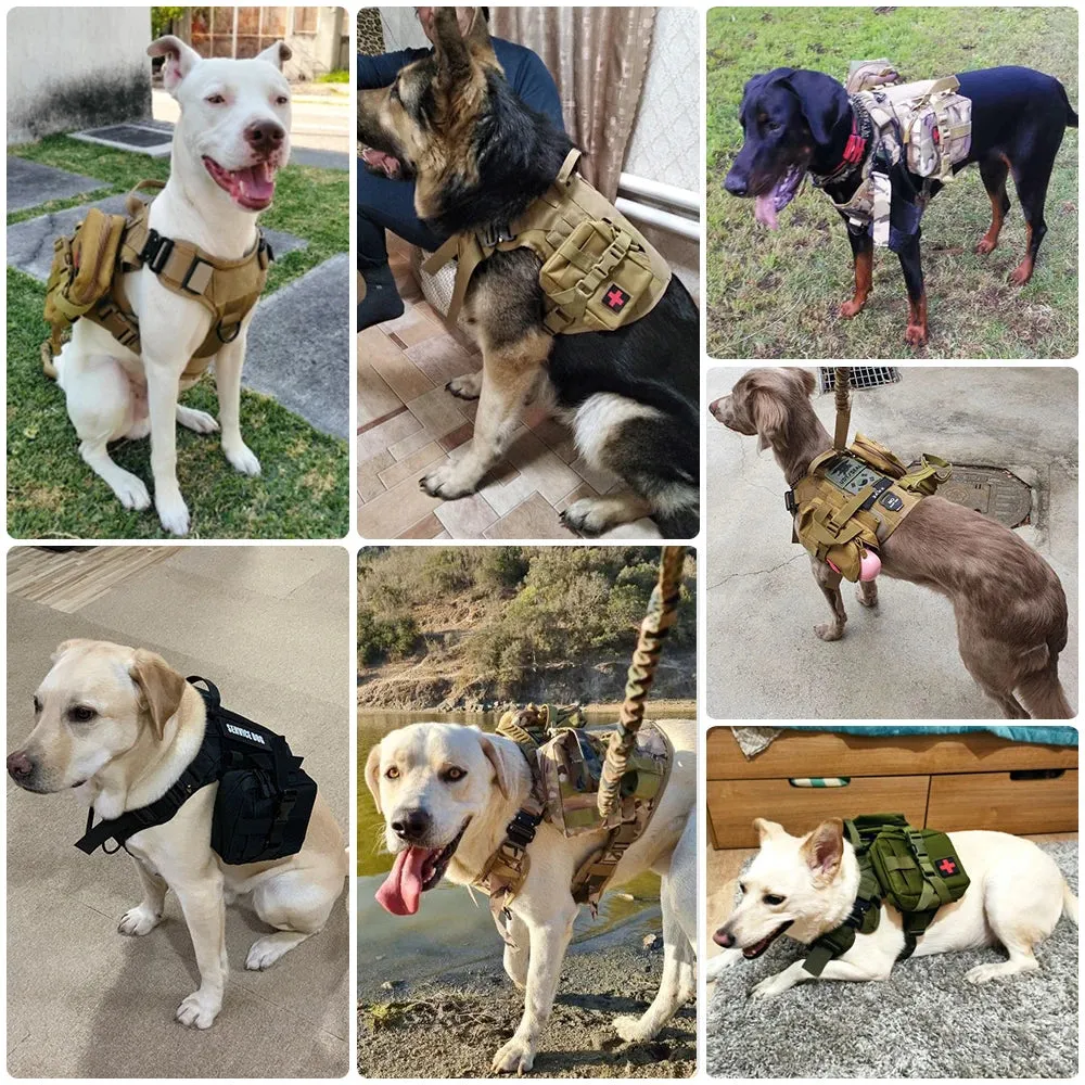 Tactical Dog Harness MOLLE Bags