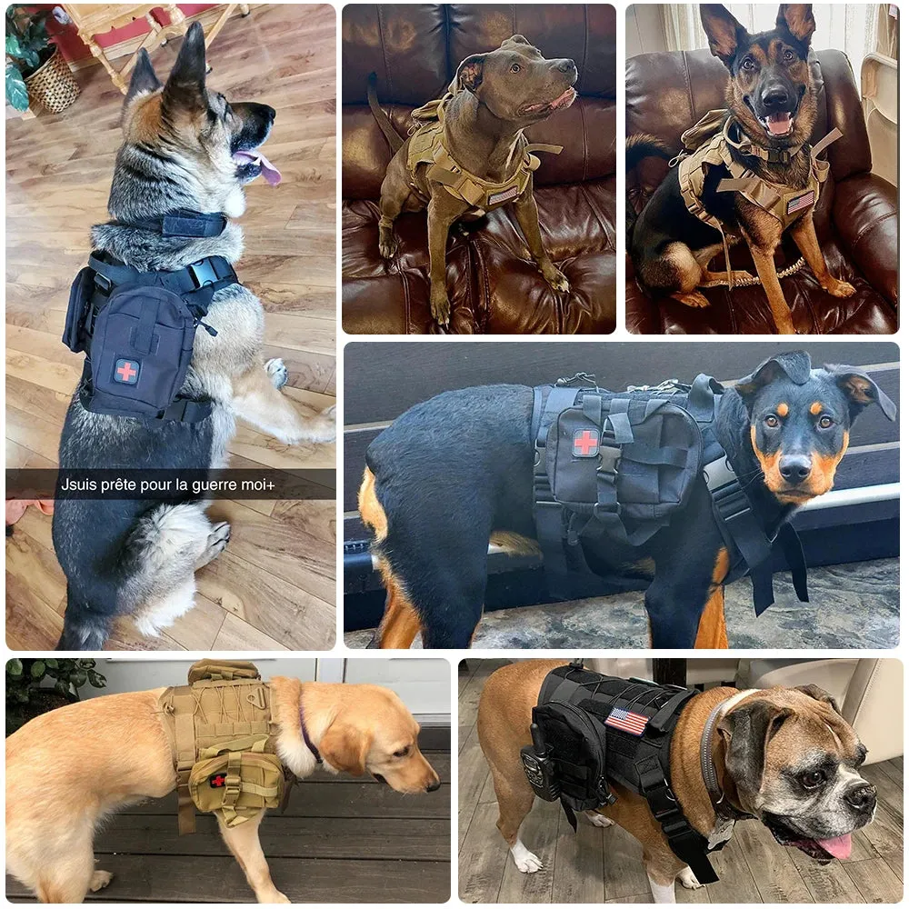 Tactical Dog Harness MOLLE Bags