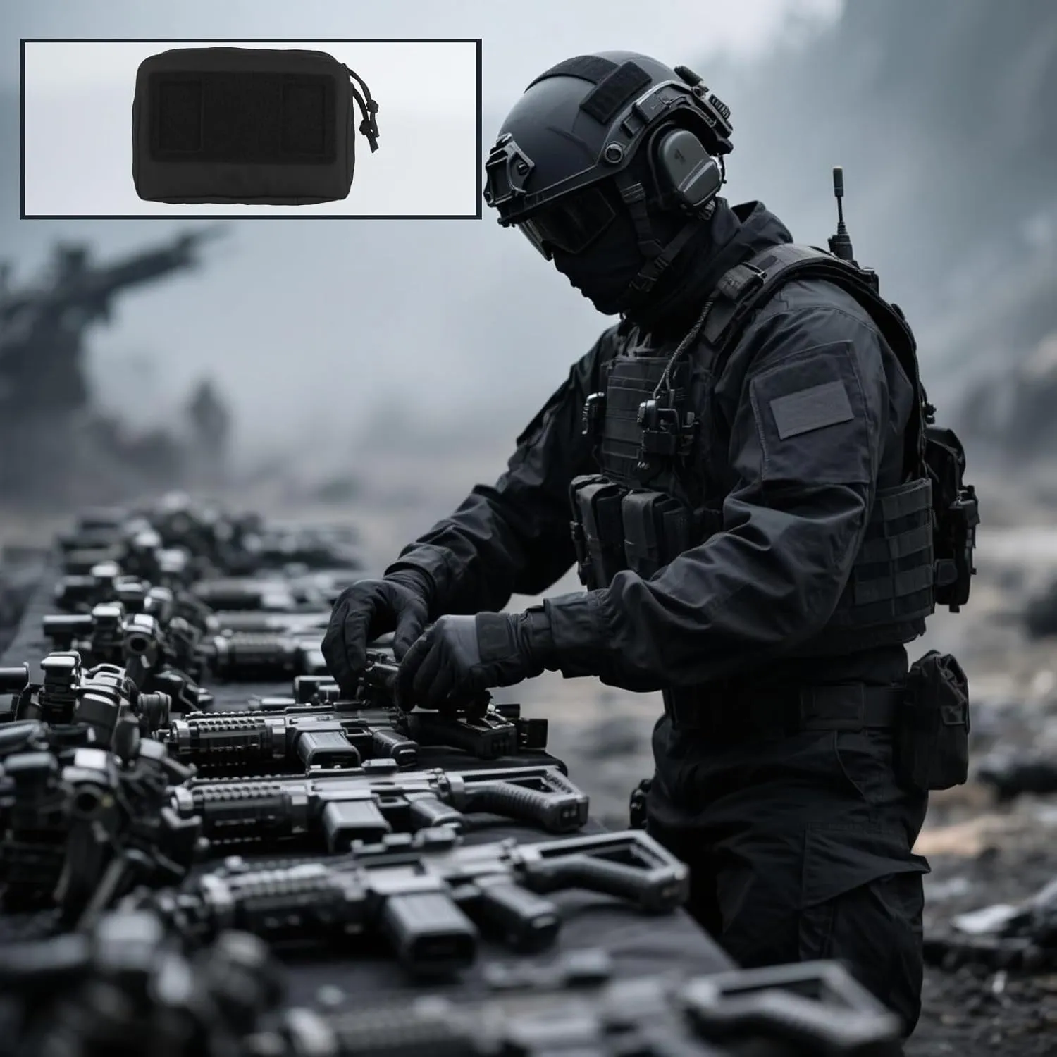 Tactical Folding Plate Navigation Set, Phone Chest Mount with Chest Vest Rig Bag Pack Molle Foldable Navigation Universal Phone Holder Board