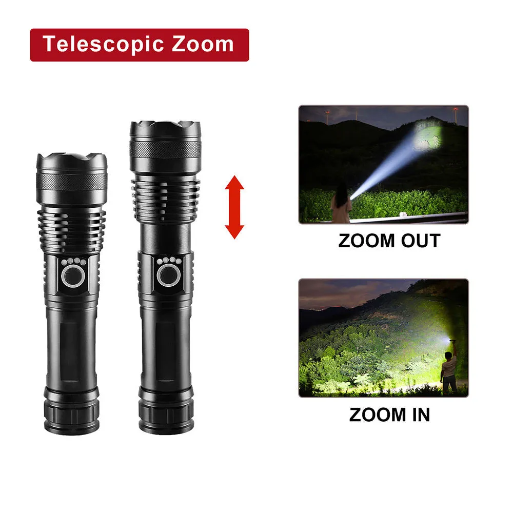 Tactical Telescoping Rechargeable Flashlight
